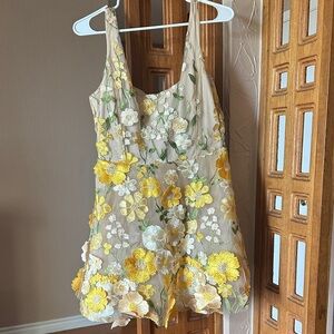 Ina Yellow and White Floral Mini Dress